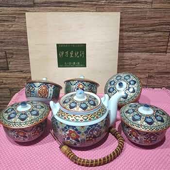 伊万里焼 茶器セット Amazon.co.jp: 有田焼 伊万里 伊万里紀行 急須 蓋付き 湯飲み 5